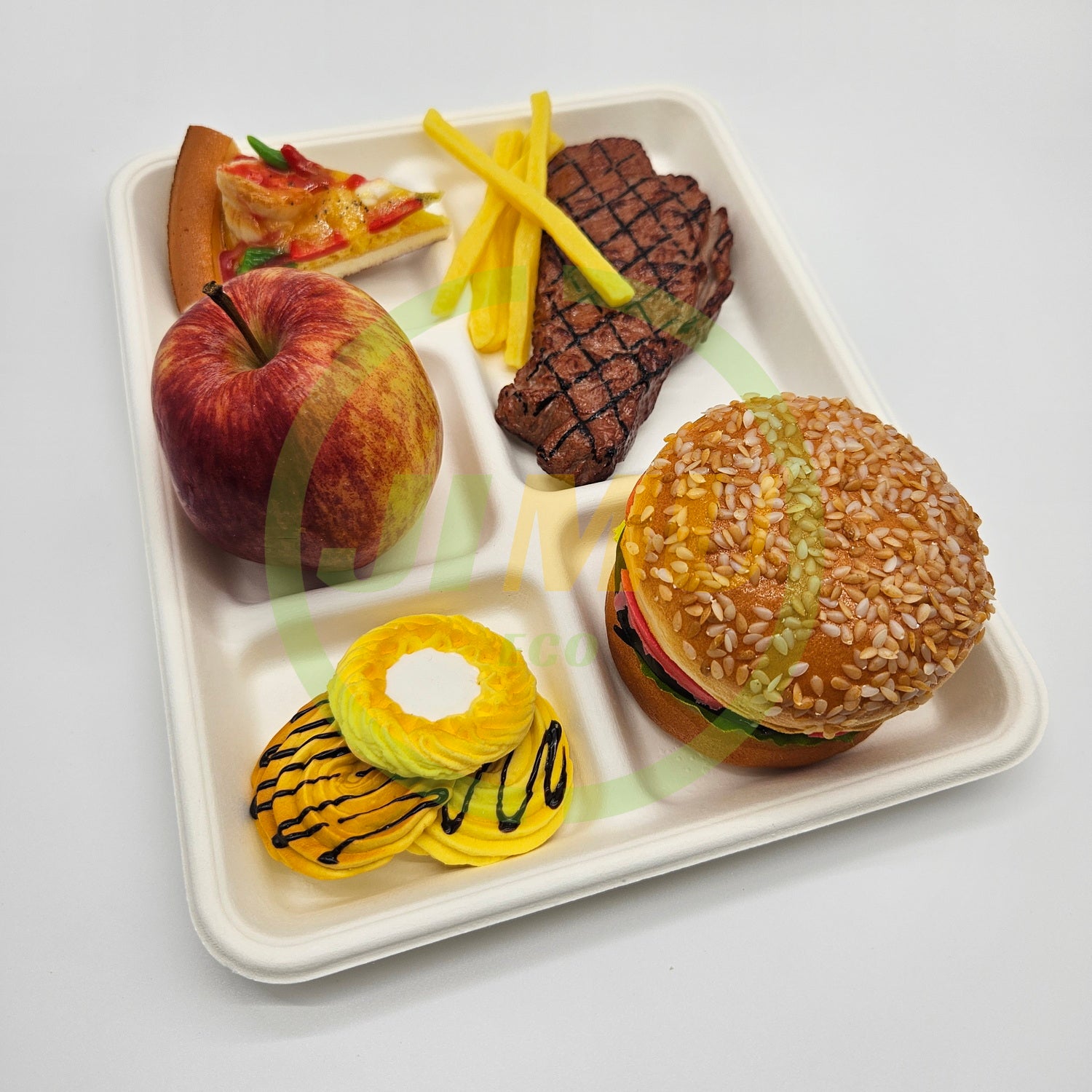 Tray Five Compartment - Small, Disposable & Compostable, Compact Eco-Friendly