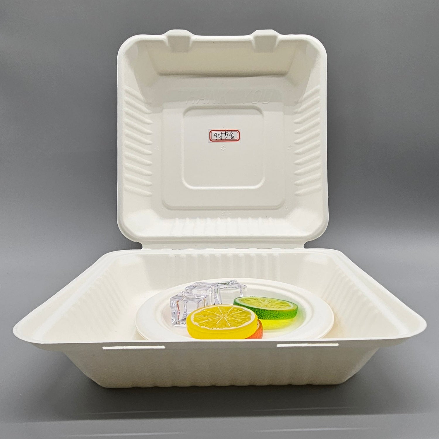 Clamshell Container, 9 inch - Disposable & Compostable, Eco-Friendly Food Container