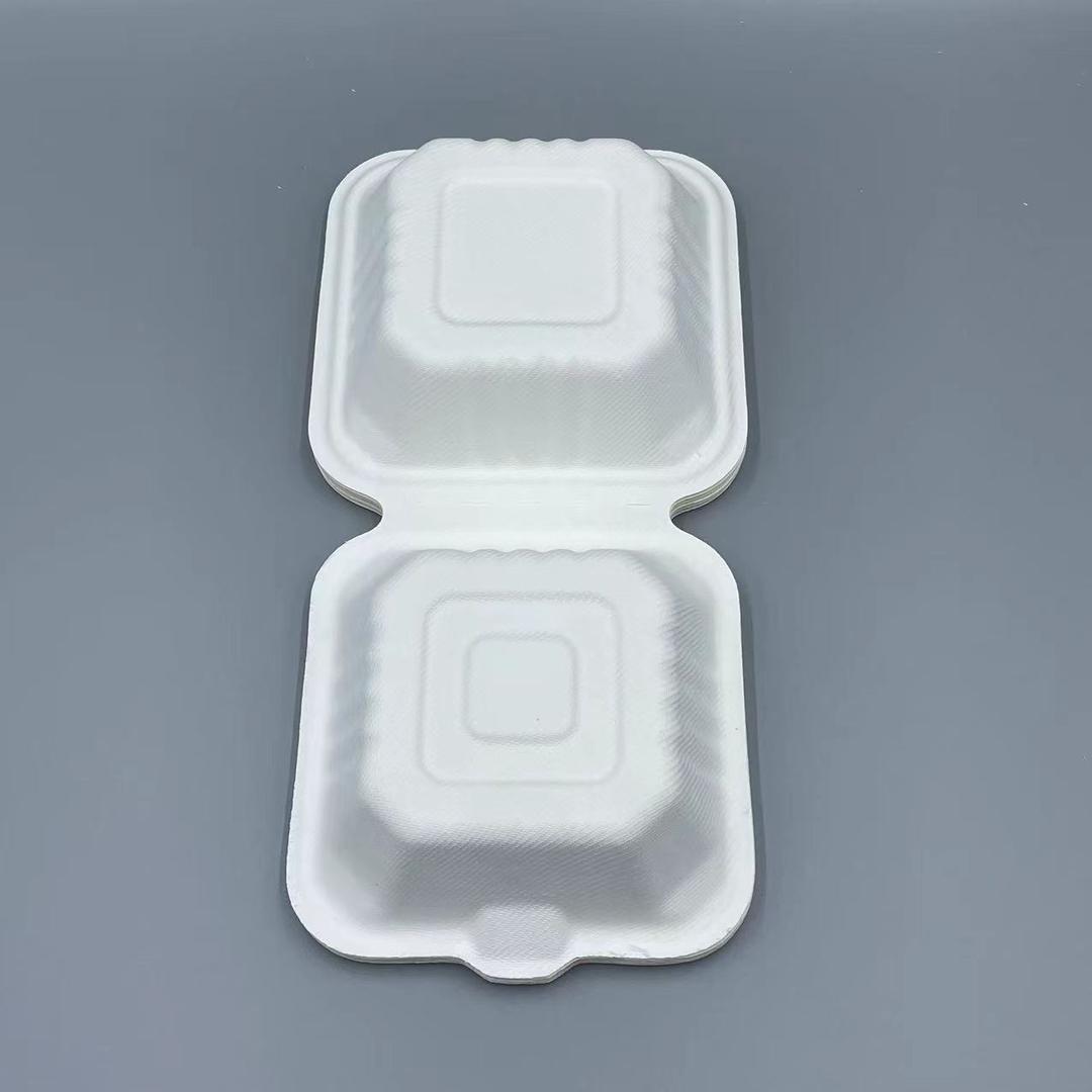 Clamshell Container, 6 x 6 inch,( burger) - Disposable & Compostable, Eco-Friendly Food Container